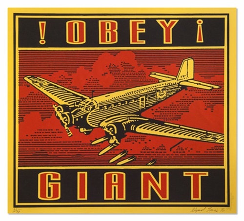 Bomber Square (Yellow Paper) by Shepard Fairey