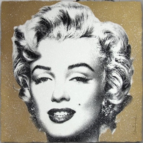 Diamond Girl (Gold Background) by Mr Brainwash