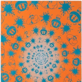 No Stain, No Gain (Orange & Blue) by John Armleder