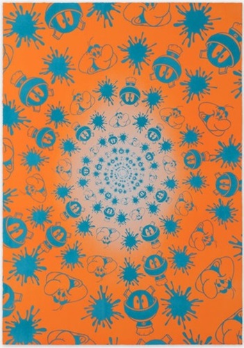 No Stain, No Gain (Orange & Blue) by John Armleder