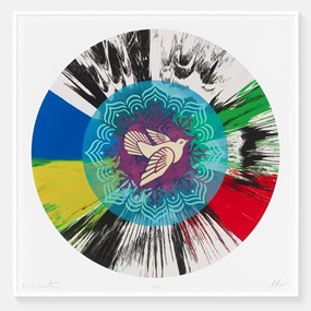 Beautiful Optimistic Peace and Love Dove Spin Painting by Damien Hirst | Shepard Fairey