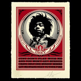 Hendrix Fire Letterpress by Shepard Fairey