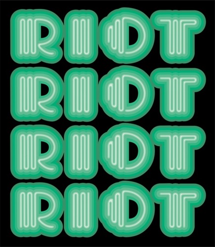 Riot (Green) by Ben Eine