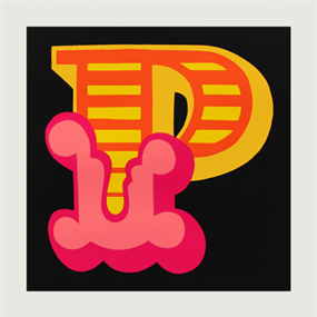 P (Yellow) by Ben Eine