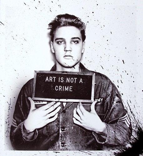 Happy Birthday Elvis! – Jailhouse Pop (Small) (Black Splash) by Mr Brainwash