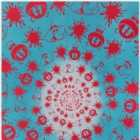 No Stain, No Gain (Blue & Pink) by John Armleder