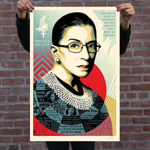 A Champion Of Justice (Ruth Bader Ginsberg) (24 x 36 Inch) by Shepard Fairey