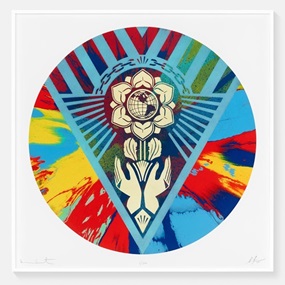 Beautiful Rotating Earth Justice Spin Painting by Damien Hirst | Shepard Fairey