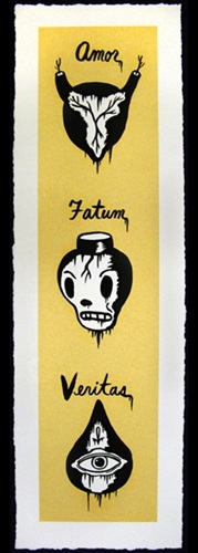 Amor, Fatum, Veritas (Gold) by Gary Baseman