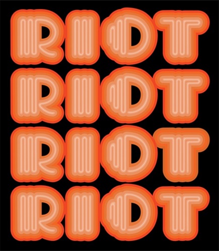 Riot (Orange) by Ben Eine