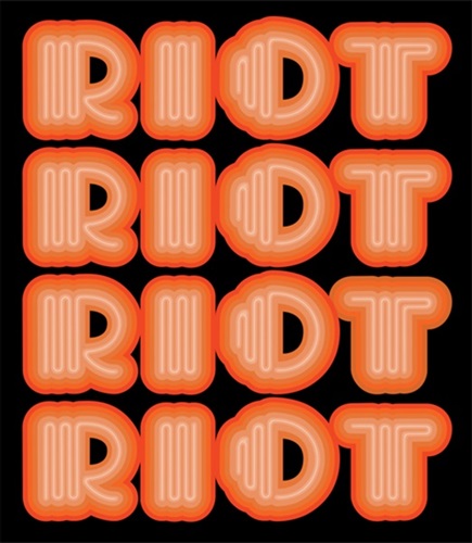Riot (Orange) by Ben Eine