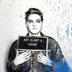 Happy Birthday Elvis! – Jailhouse Pop (Small) (Blue Splash) by Mr Brainwash