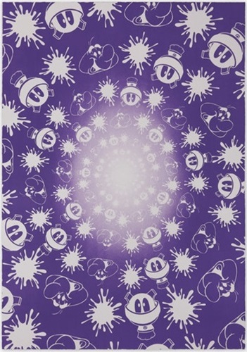 No Stain, No Gain (Purple & White) by John Armleder