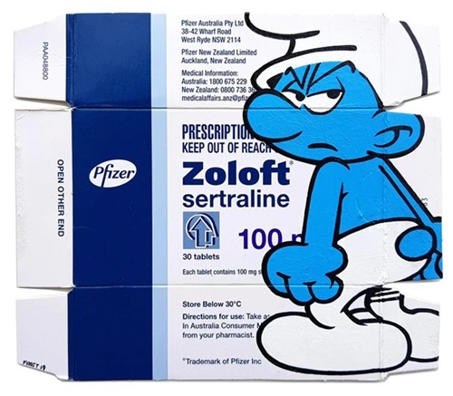 Grumpy Smurf On Zoloft  by Ben Frost