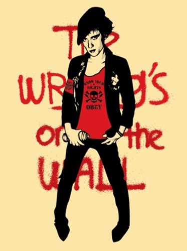 Writing On The Wall (Cream) by Shepard Fairey