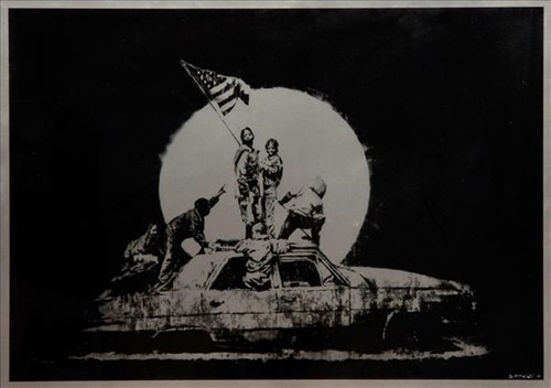Flag (Silver On Formica) by Banksy