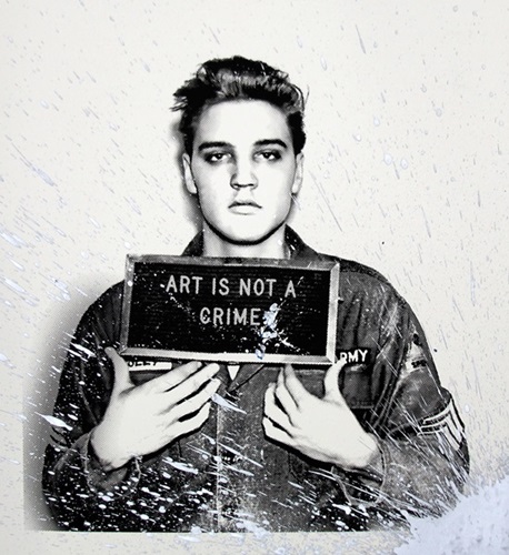 Happy Birthday Elvis! – Jailhouse Pop (Small) (Silver Splash) by Mr Brainwash