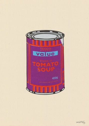 Soup Can (Purple, Orange, Blue) by Banksy