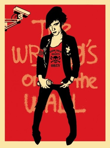 Writing On The Wall (Red) by Shepard Fairey