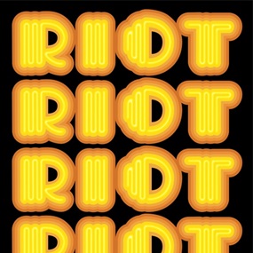 Riot (Yellow) by Ben Eine