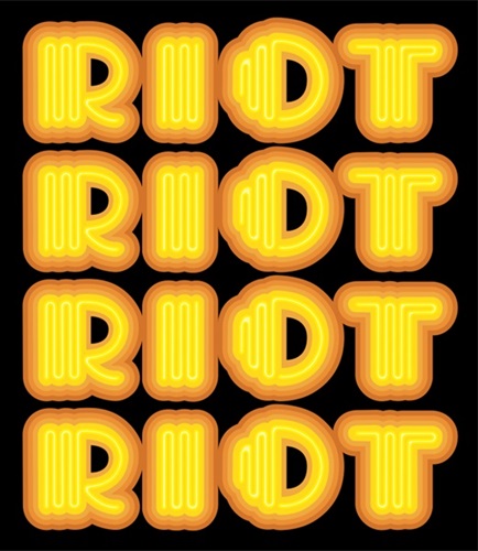 Riot (Yellow) by Ben Eine