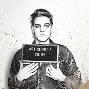 Happy Birthday Elvis! – Jailhouse Pop (Small) (Gold Splash) by Mr Brainwash