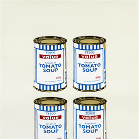 Four Soup Cans (Cream) by Banksy