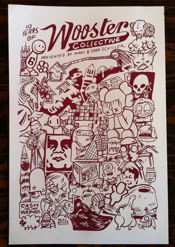 Wooster Collective 10th Anniversary Print (Burgundy) by Brian Butler