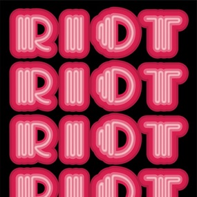Riot (Warm Pink) by Ben Eine