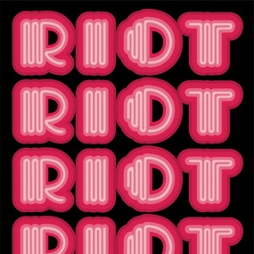 Riot (Warm Pink) by Ben Eine