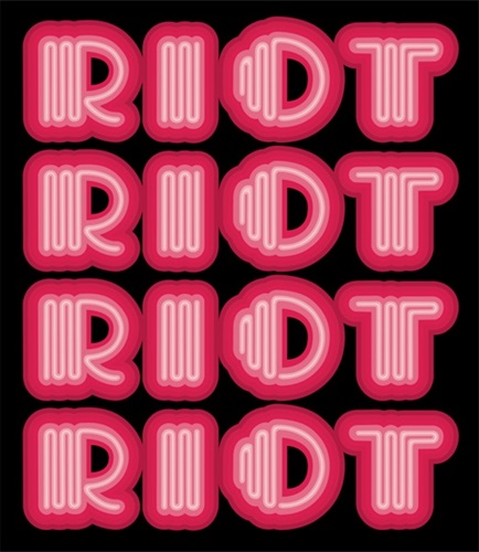 Riot (Warm Pink) by Ben Eine