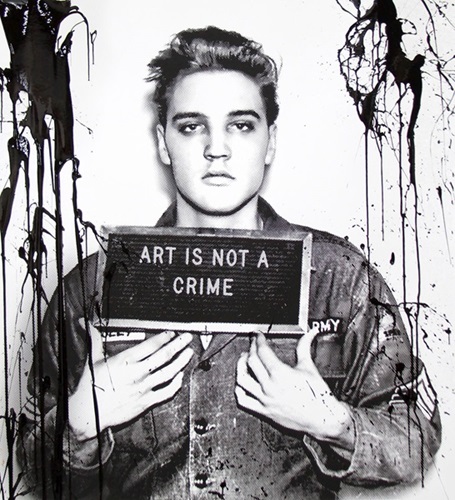 Happy Birthday Elvis! – Jailhouse Pop (Black Drip) by Mr Brainwash