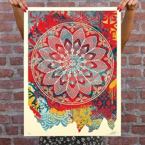 Collage Peace Mandala (Red) by Shepard Fairey