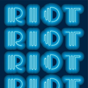 Riot (Blue / Navy Ground) by Ben Eine