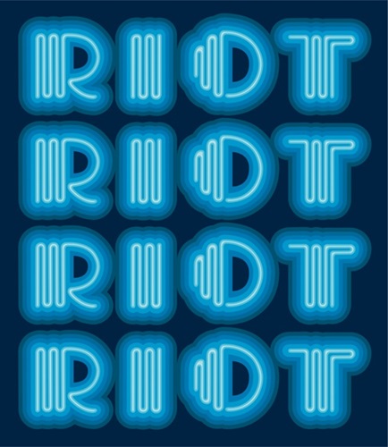 Riot (Blue / Navy Ground) by Ben Eine