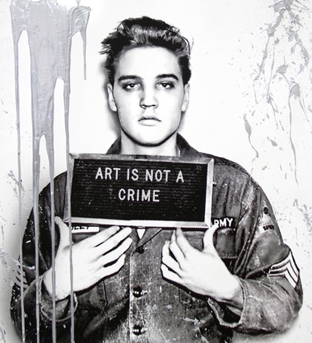 Happy Birthday Elvis! – Jailhouse Pop (Silver Drip) by Mr Brainwash