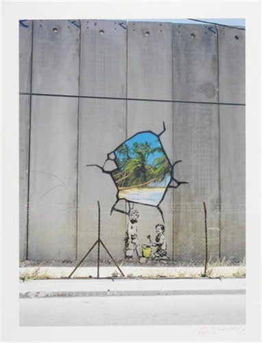Separation Wall - Alpine View  by Banksy