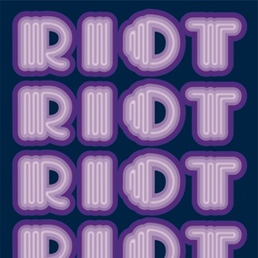 Riot (Purple / Navy Ground) by Ben Eine