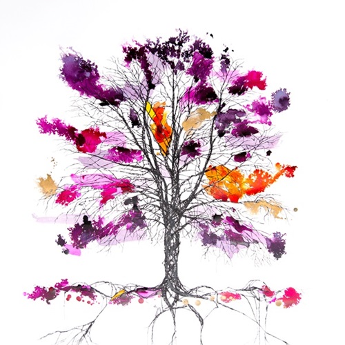 Copper Beech Web (Purple & Pink) by Rob Wass