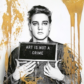 Happy Birthday Elvis! – Jailhouse Pop (Gold Drip) by Mr Brainwash