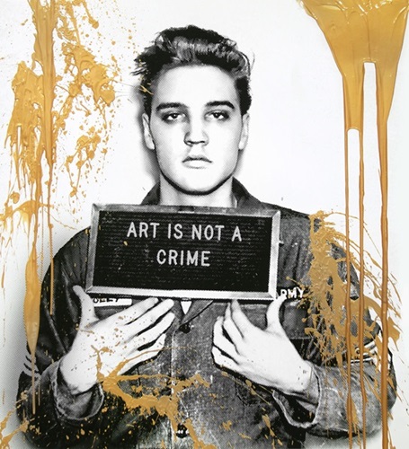 Happy Birthday Elvis! – Jailhouse Pop (Gold Drip) by Mr Brainwash