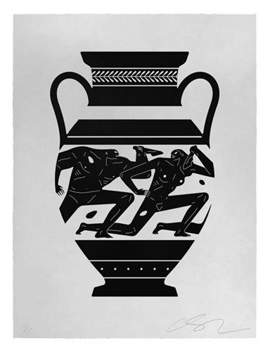 End Of Empire, Amphora (White) by Cleon Peterson