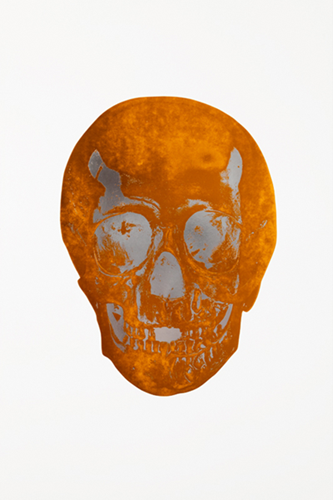 The Dead (Island Copper Silver Gloss Skull) by Damien Hirst