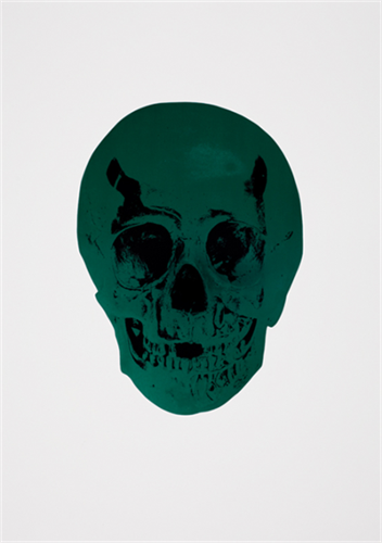 The Dead (Racing Green Raven Black Skull) by Damien Hirst