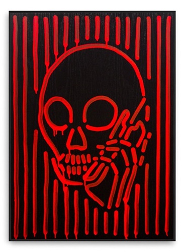 Skullphone Neon Painting (Red On Black) by Skullphone