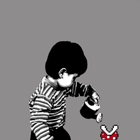 8-Bit Gardening (Grey) by BOT Stencils