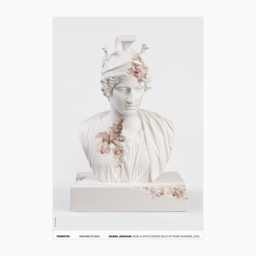 Rose Quartz Eroded Bust Of Rome Divinisée (First Edition) by Daniel Arsham