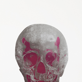The Dead (Silver Gloss Loganberry Pink Skull) by Damien Hirst