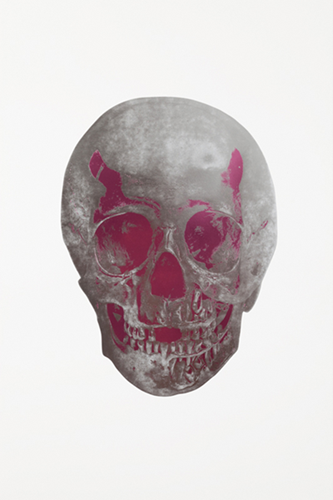 The Dead (Silver Gloss Loganberry Pink Skull) by Damien Hirst