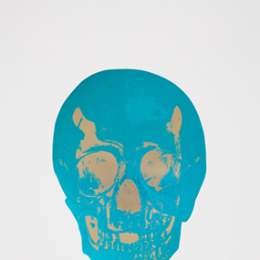 The Dead (Turquoise Cool Gold Skull) by Damien Hirst